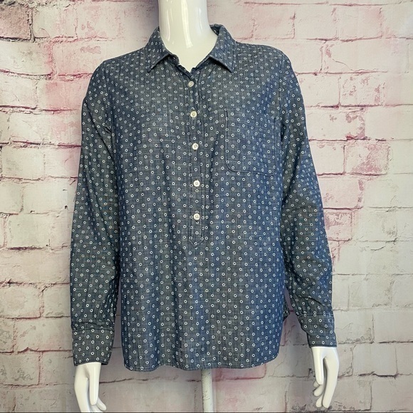 J. Crew Tops - J. CREW Denim Blue Button Up Long Sleeve Shirt